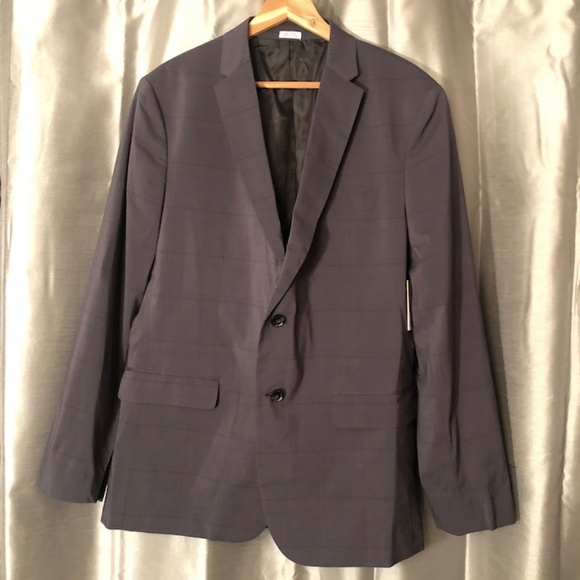 Calvin Klein Charcoal Glen Plaid Sport Coat, XL - Picture 2 of 8